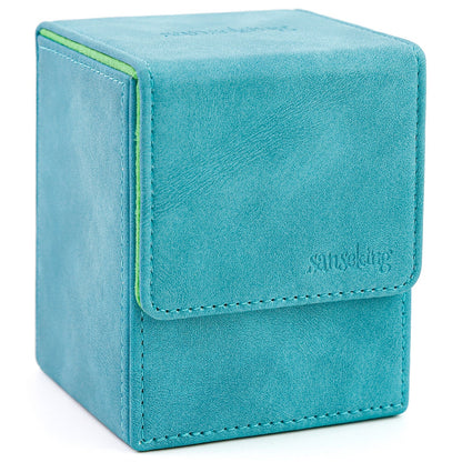 Sanseking Vertical PU Leather Deck Box 100+ - Cyan - official Sanseking product image