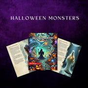 Halloween Monsters Stat Block Sheets - digital download preview