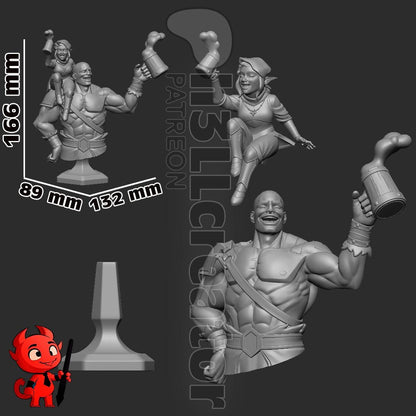 Grog and Pike The Legend of Vox Machina Bust - Alternate view 4