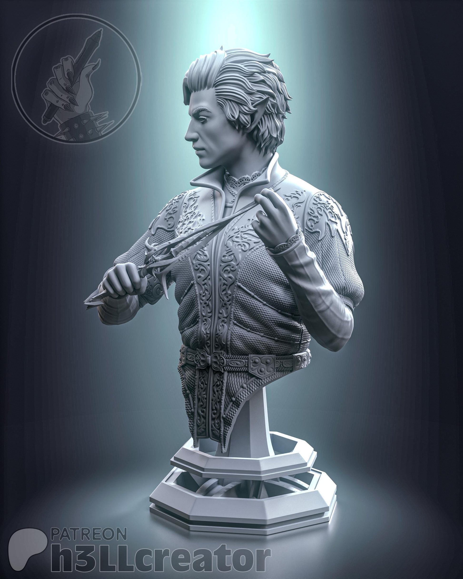 Astarion Bust - Baldur's Gate 3 - Alternate view 2
