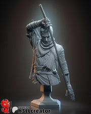 Wolf Sekiro Shadows Die Twice Bust - resin tabletop miniature front view
