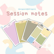 Session Notes - digital download preview