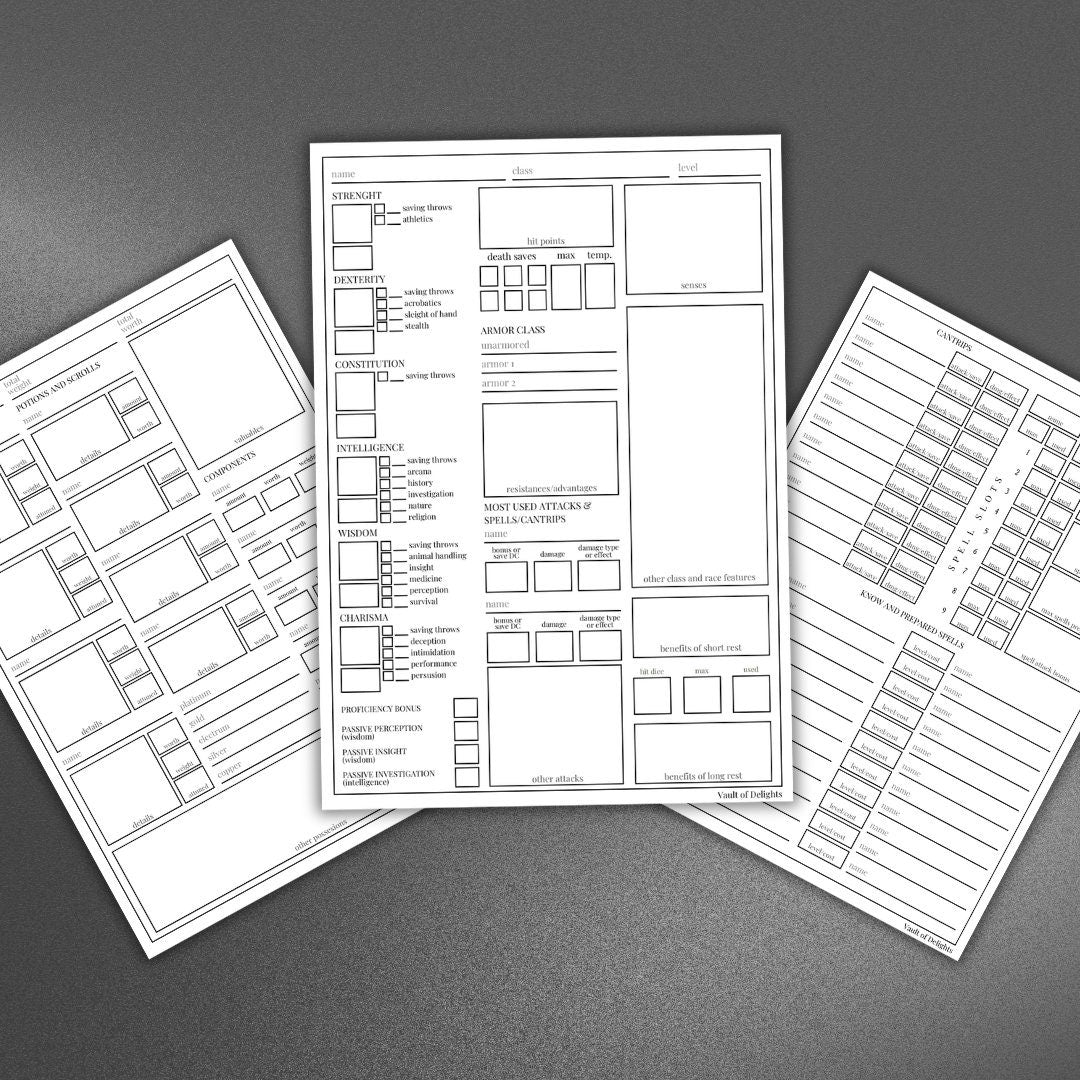 Character Sheet - Alternate view 2