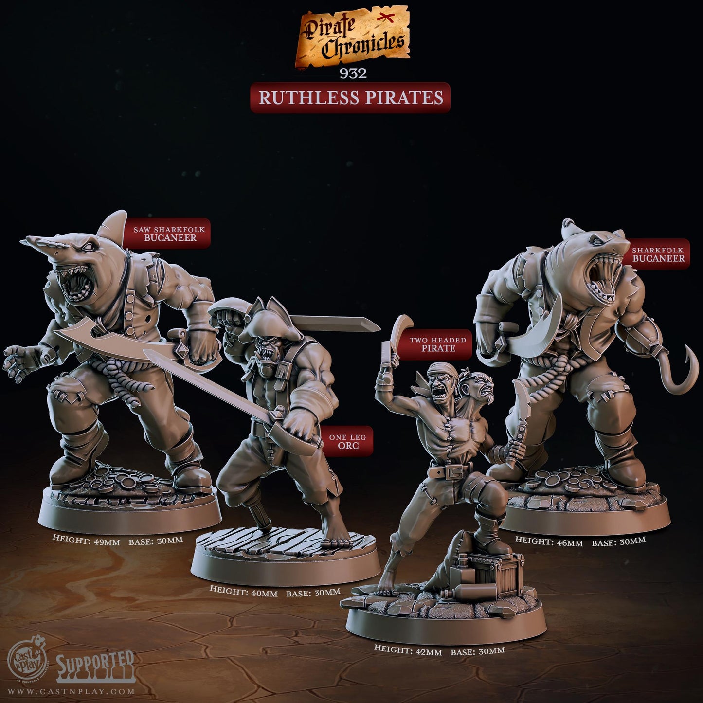 Sharkfolk Orc Miniature