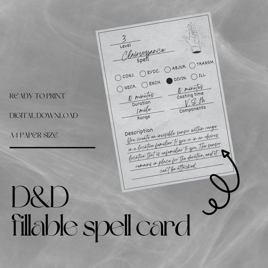 Fillable Spell Cards