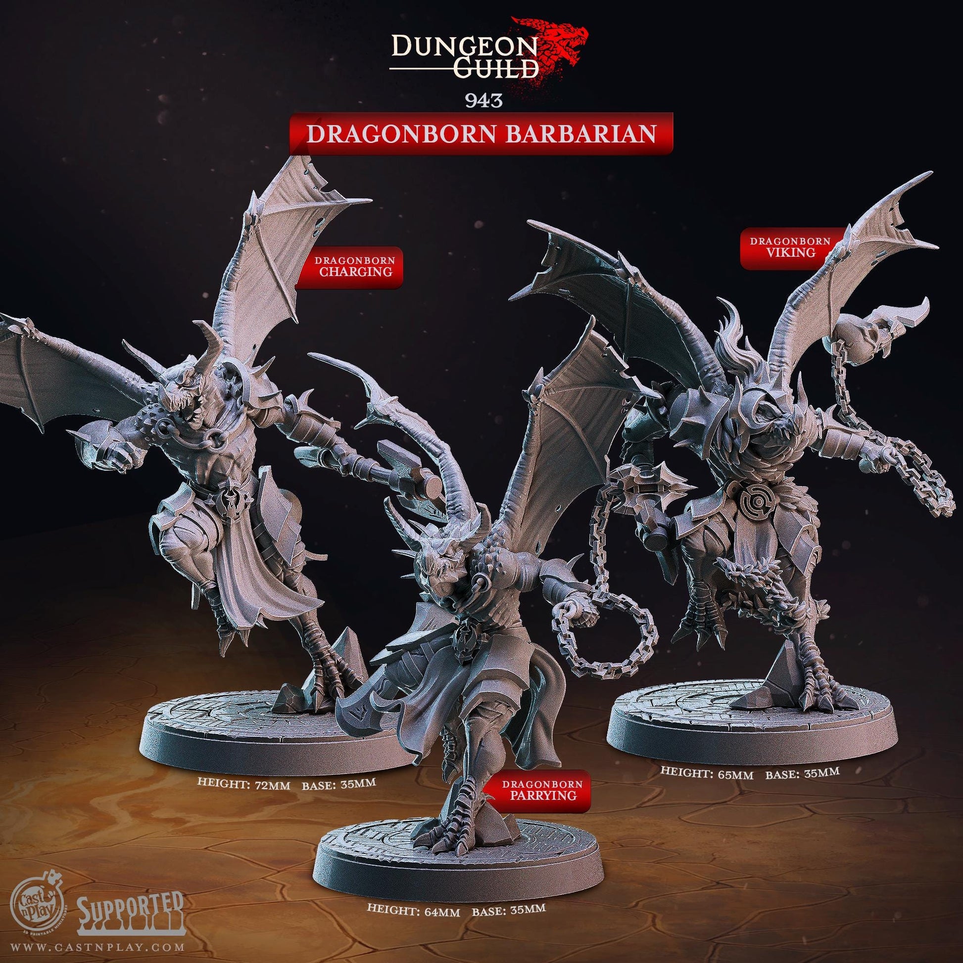 Dragonborn Barbarian Miniature