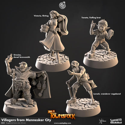Villagers Townsfolk Miniature Set