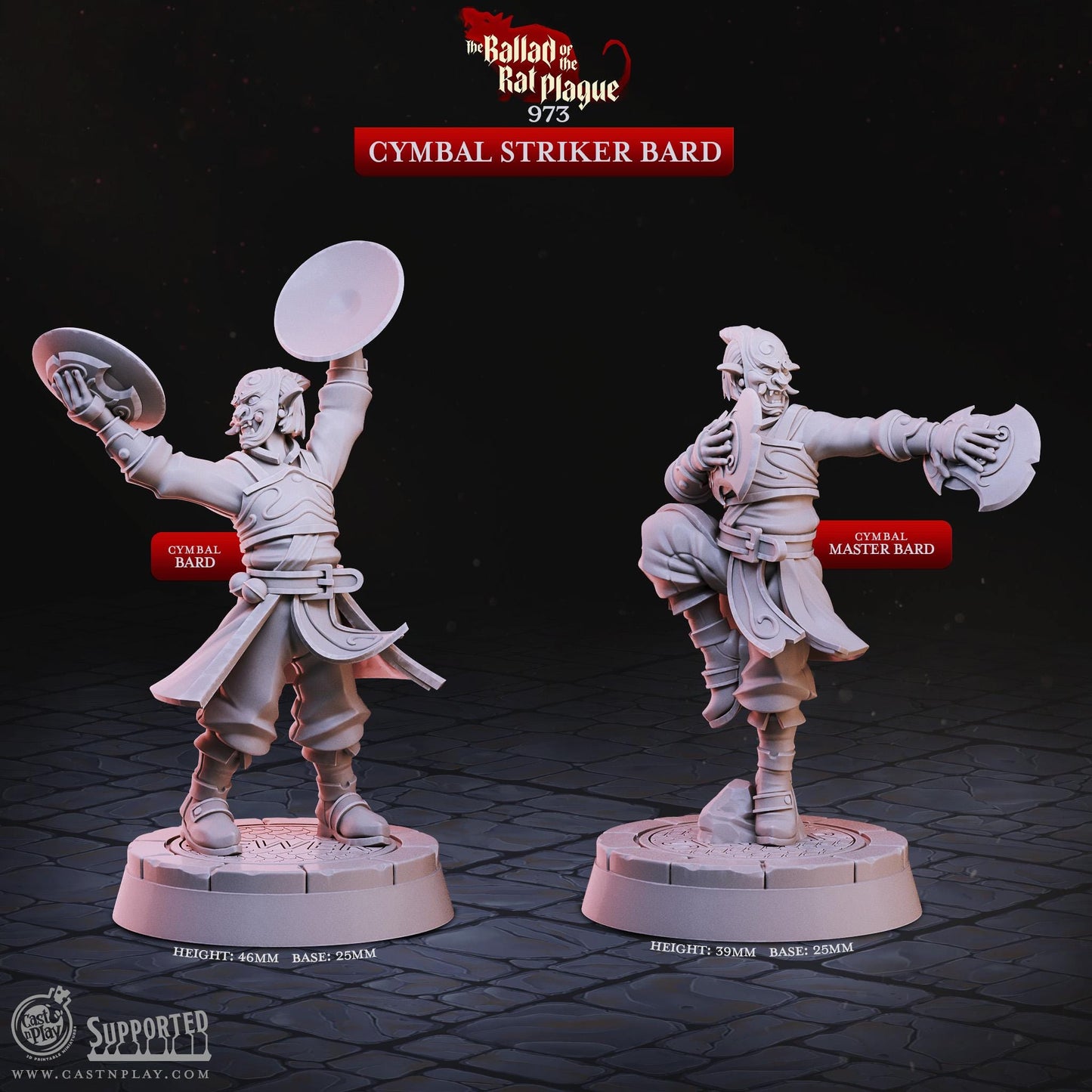 Masked Bard Miniature - Alternate view 2
