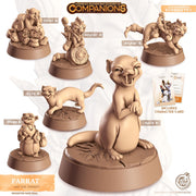 Ferret Animal Companion Miniature - resin tabletop miniature front view