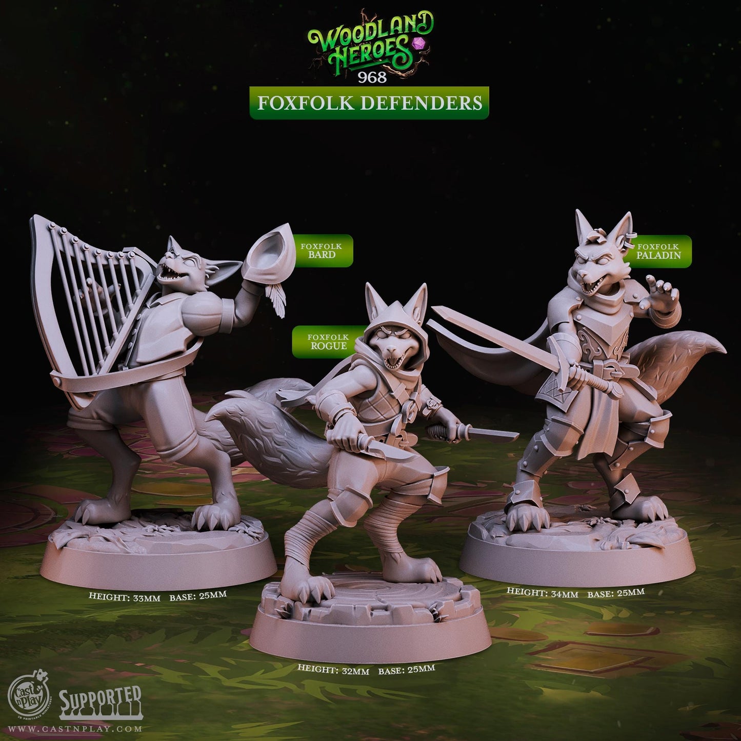 Foxfolk Bard Miniature - Alternate view 2
