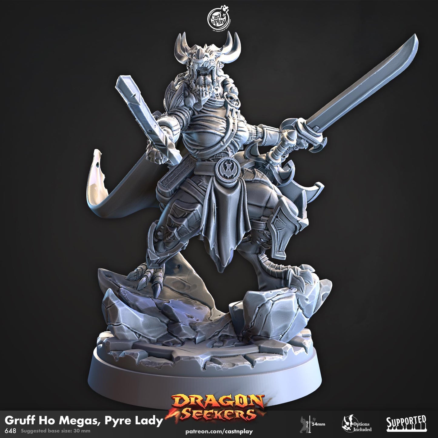 Female Dragonborn Barbarian Miniature