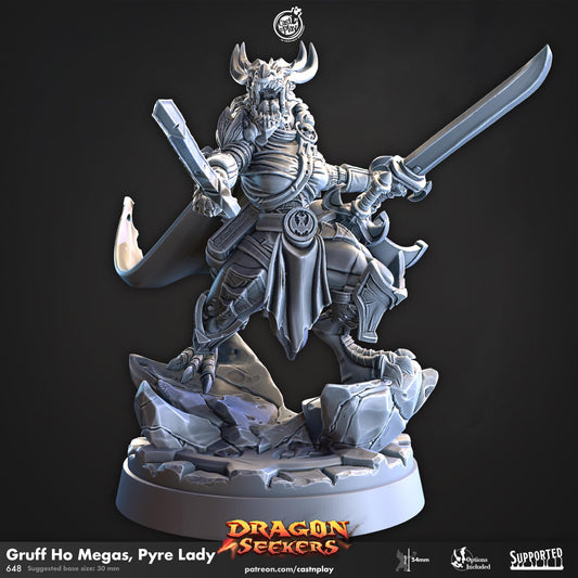 Female Dragonborn Barbarian Miniature