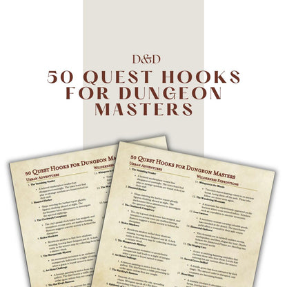 50 Quest Hooks for Dungeon Masters