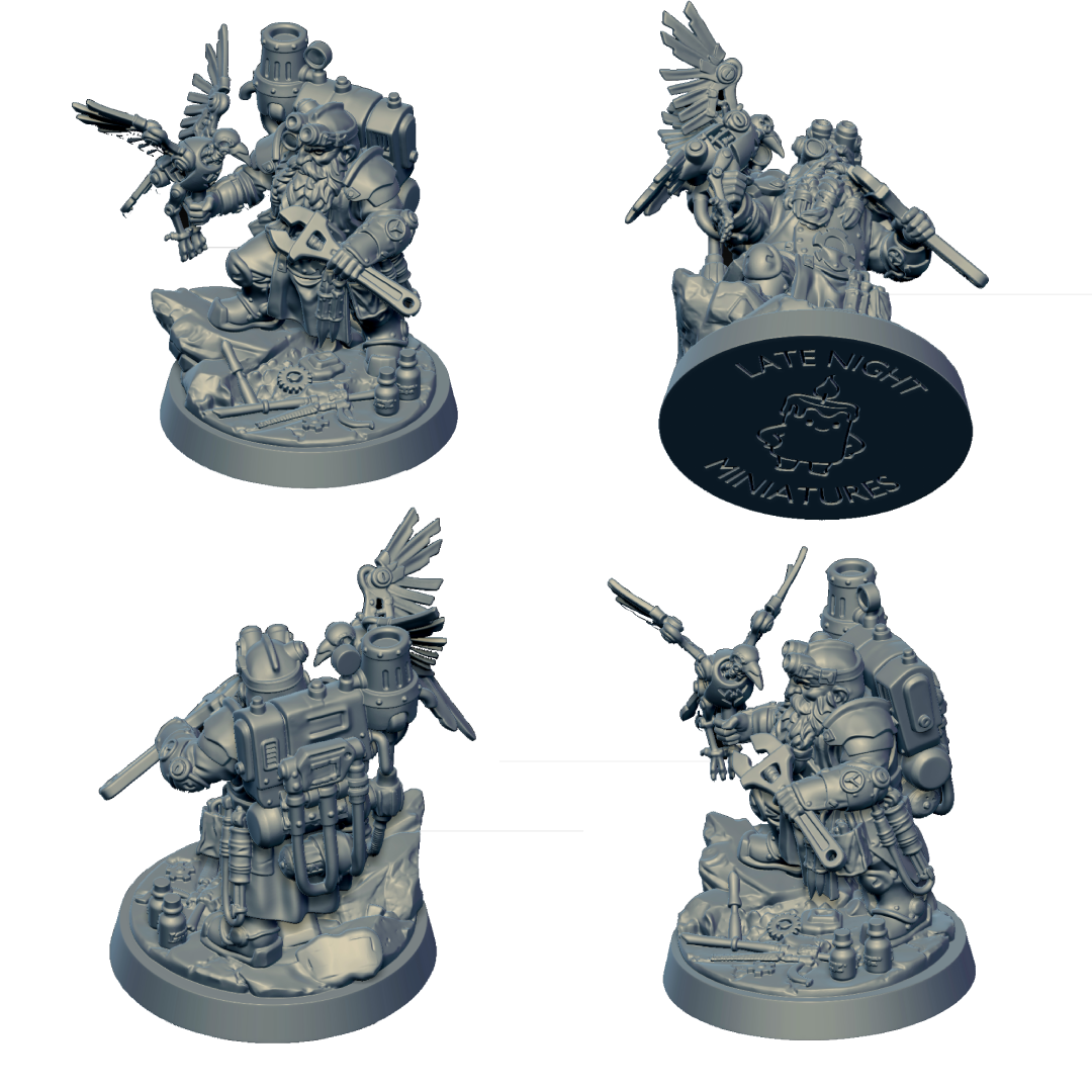 Dwarf Engineer miniature by Late Night Miniatures - alternate view