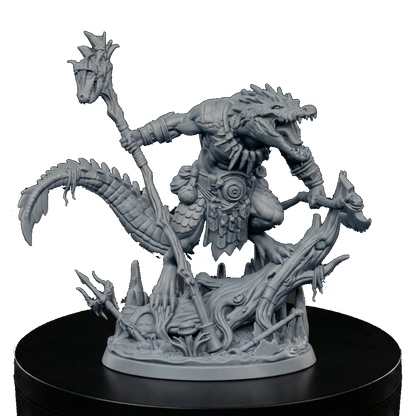 Croc Shaman miniature by Late Night Miniatures