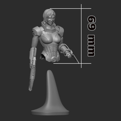 Commander Shepard female Bust - Mass Effect - Alternate view 5