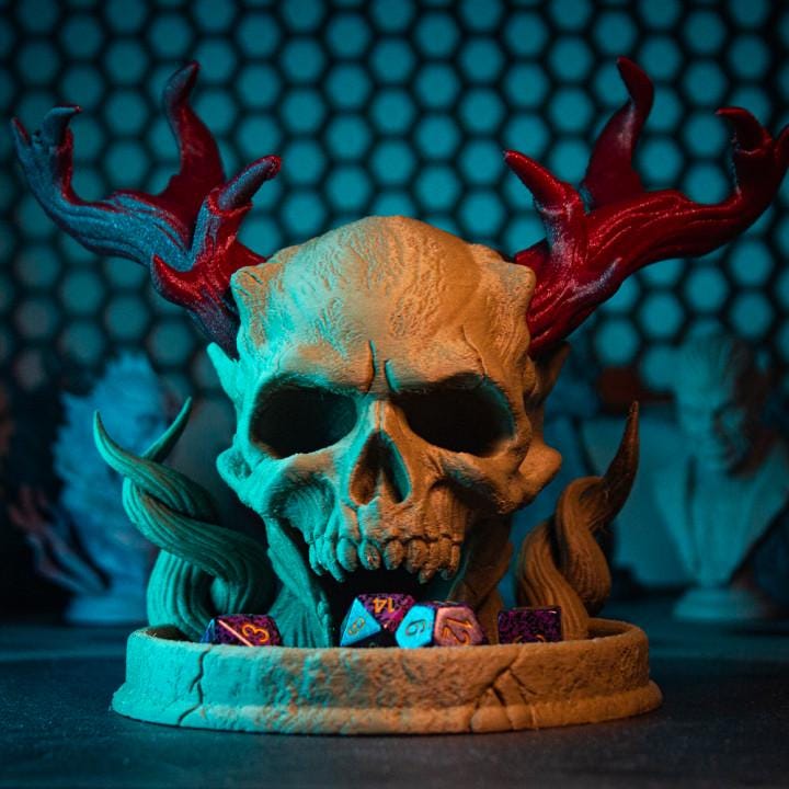 Skull Shrine Dice Tower - resin tabletop miniature front view