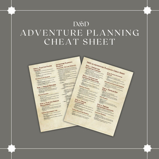 Adventure Planning Cheat Sheet