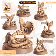 Cobra Snake Animal Companion Miniature - resin tabletop miniature front view