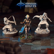 Elf Rogue Miniature - resin tabletop miniature front view