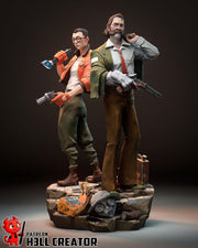 Harry and Kim Disco Elysium Figure - resin tabletop miniature front view