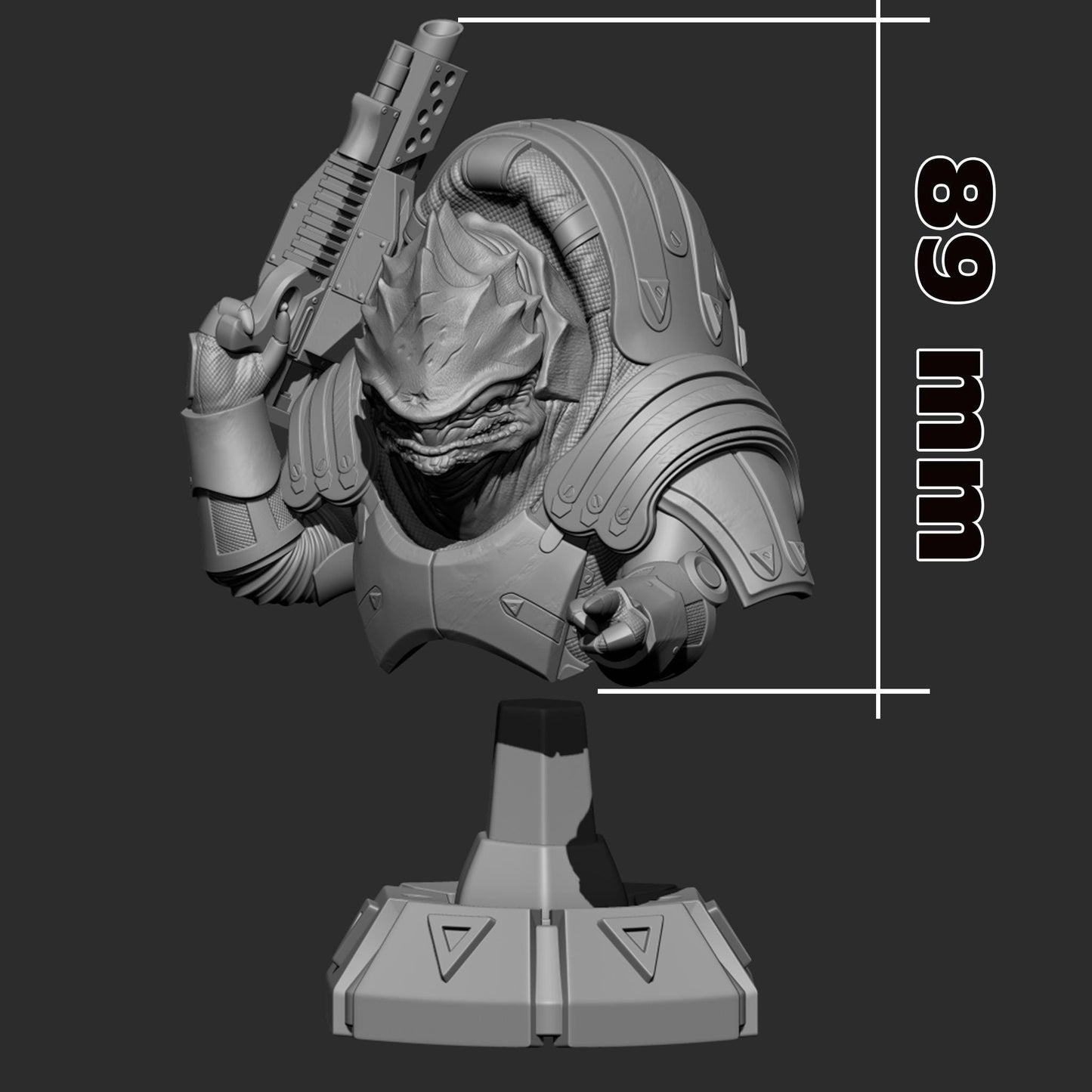 Wrex Bust - Mass Effect - Alternate view 3