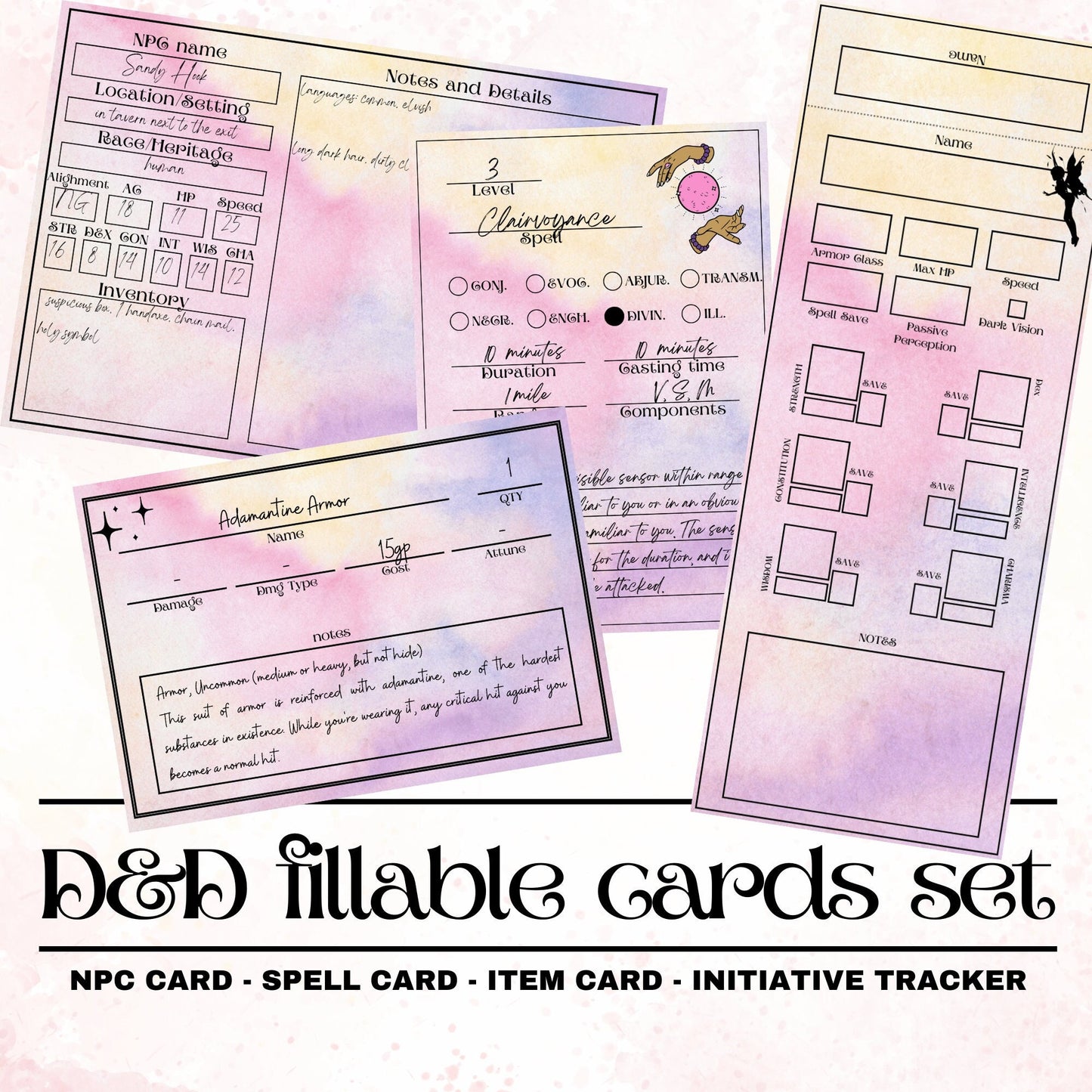 Fillable Cards Set
