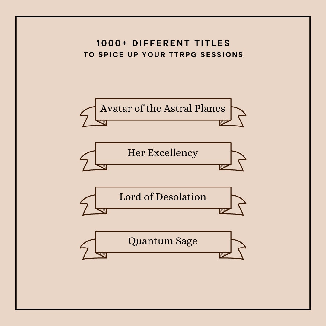 Ultimate Printable Titles Set for TTRPGs - Alternate view 2