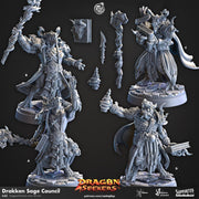 Dragonborn Warlock Miniature - resin tabletop miniature front view