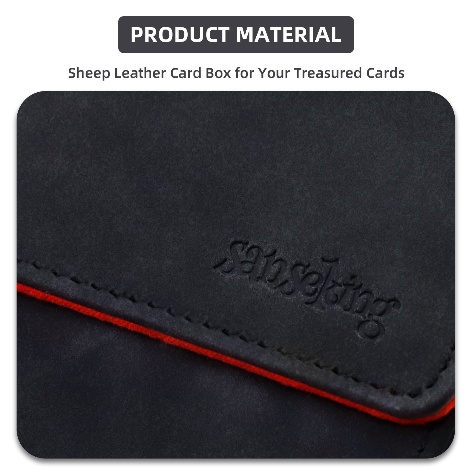 Sanseking Vertical PU Leather Deck Box 100+ - official Sanseking detail and feature view 2