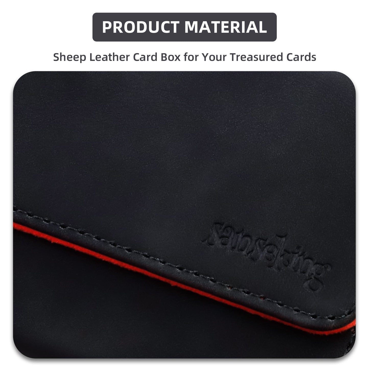 Sanseking Horizontal PU Leather Deck Box 100+ - official Sanseking detail and feature view 2