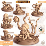 Octopus Animal Companion Miniature - resin tabletop miniature front view
