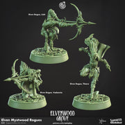Elf Rogue Miniature - resin tabletop miniature front view