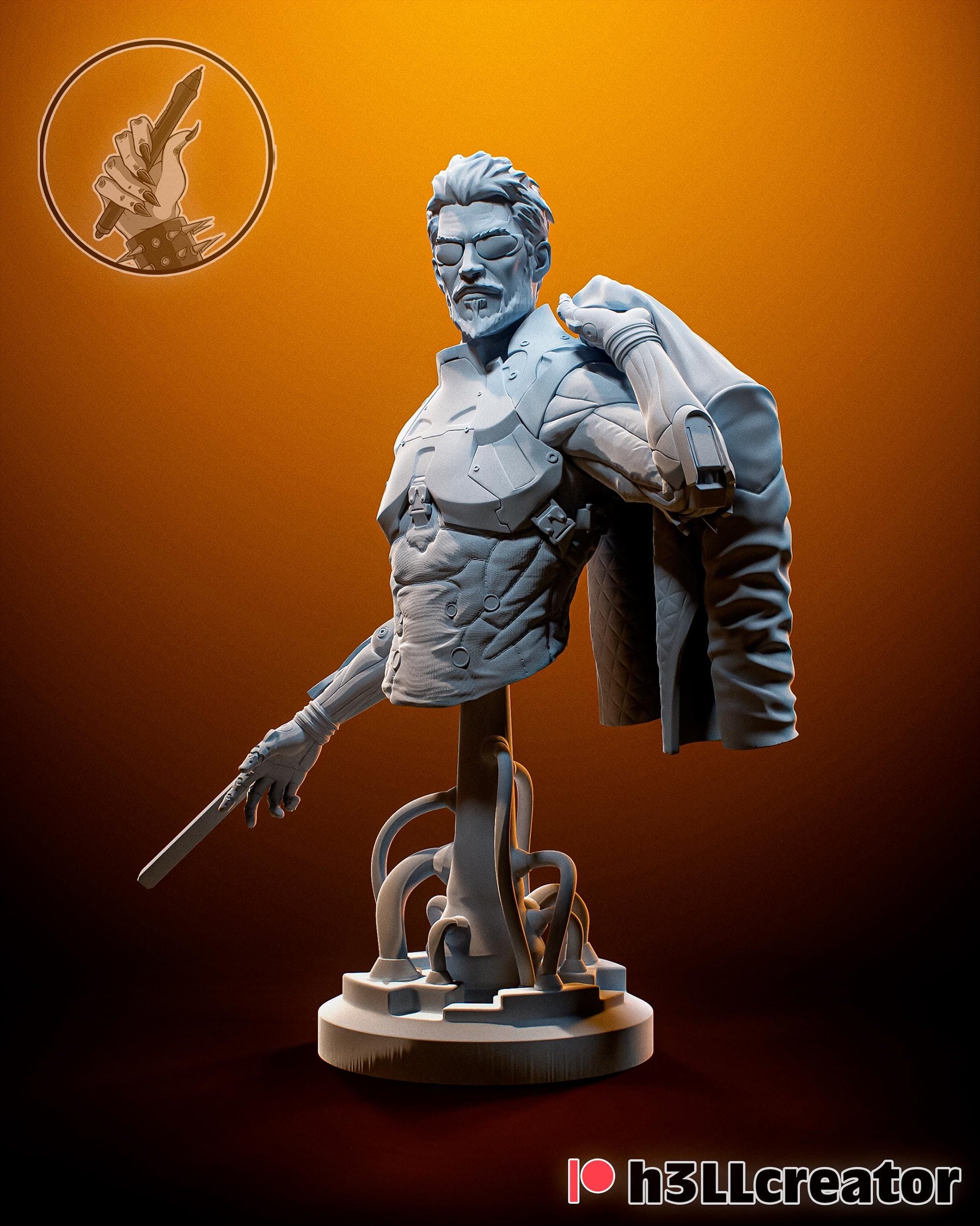 Adam Jensen Deus Ex Bust