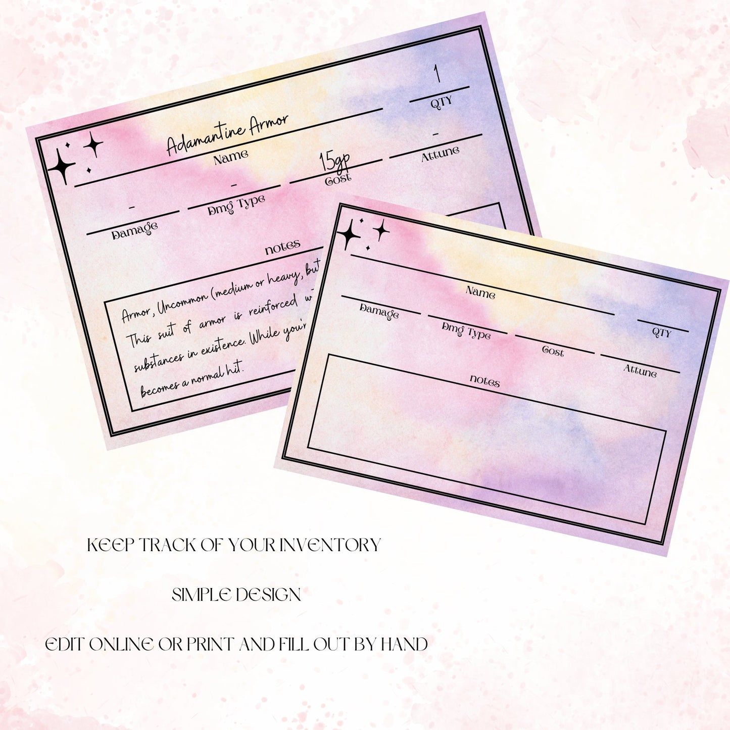 Fillable Item Cards - Alternate view 2