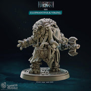 Loxodon Barbarian Miniature - resin tabletop miniature front view