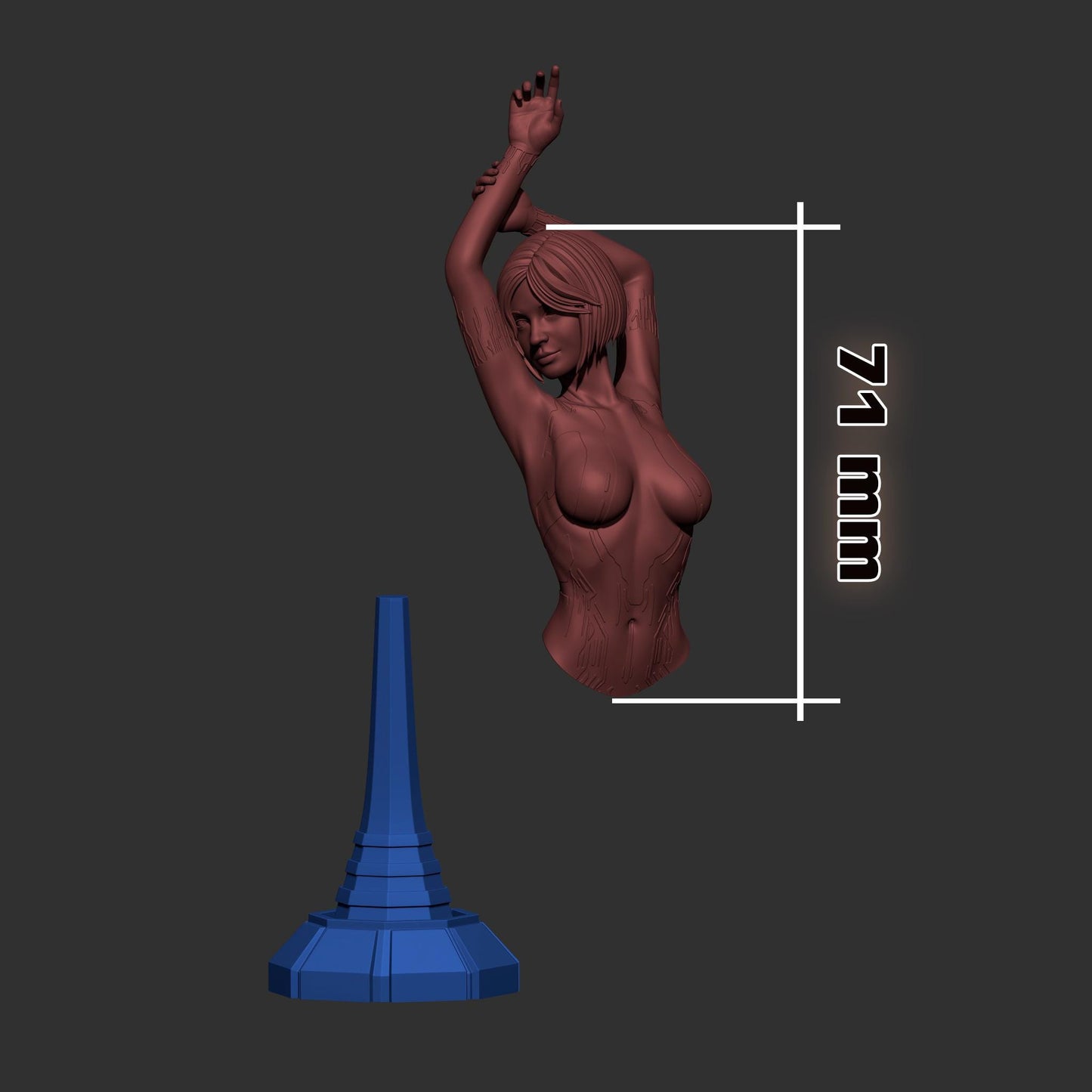 Cortana Bust - Alternate view 3