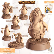 Penguin Animal Companion Miniature - resin tabletop miniature front view