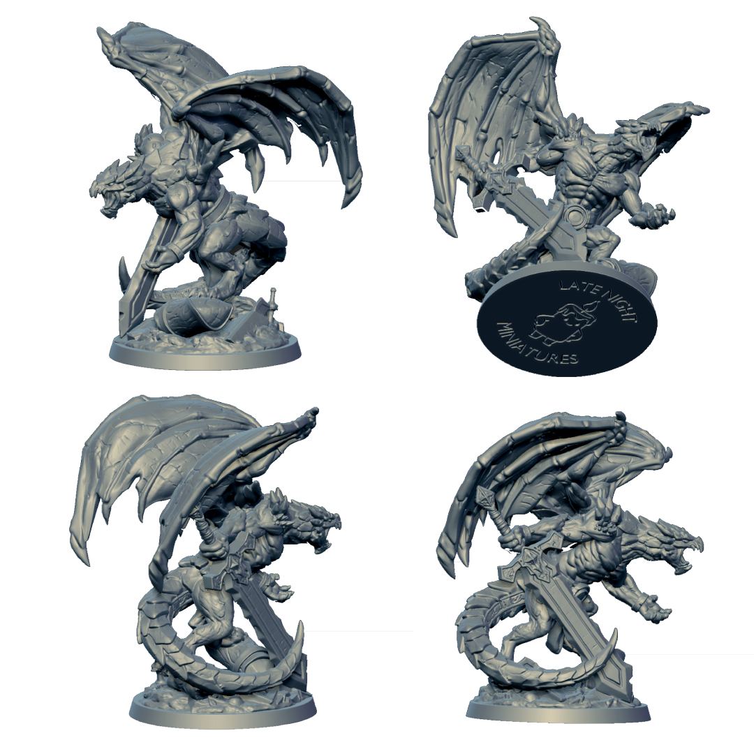 Stone Dragon miniature by Late Night Miniatures - alternate view