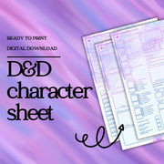 Character Sheet - digital download preview