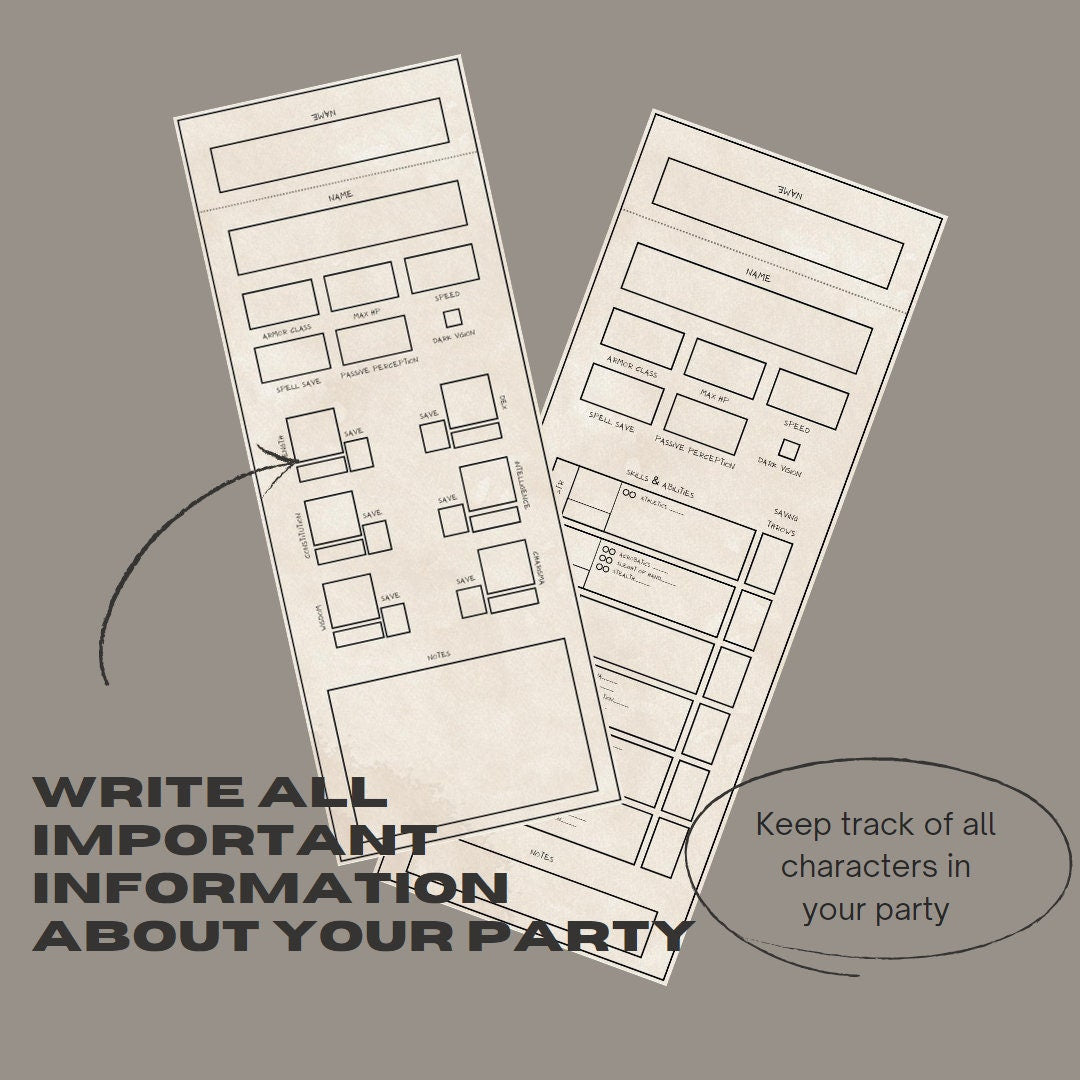 Fillable Initiative Tracker Cards - Alternate view 3