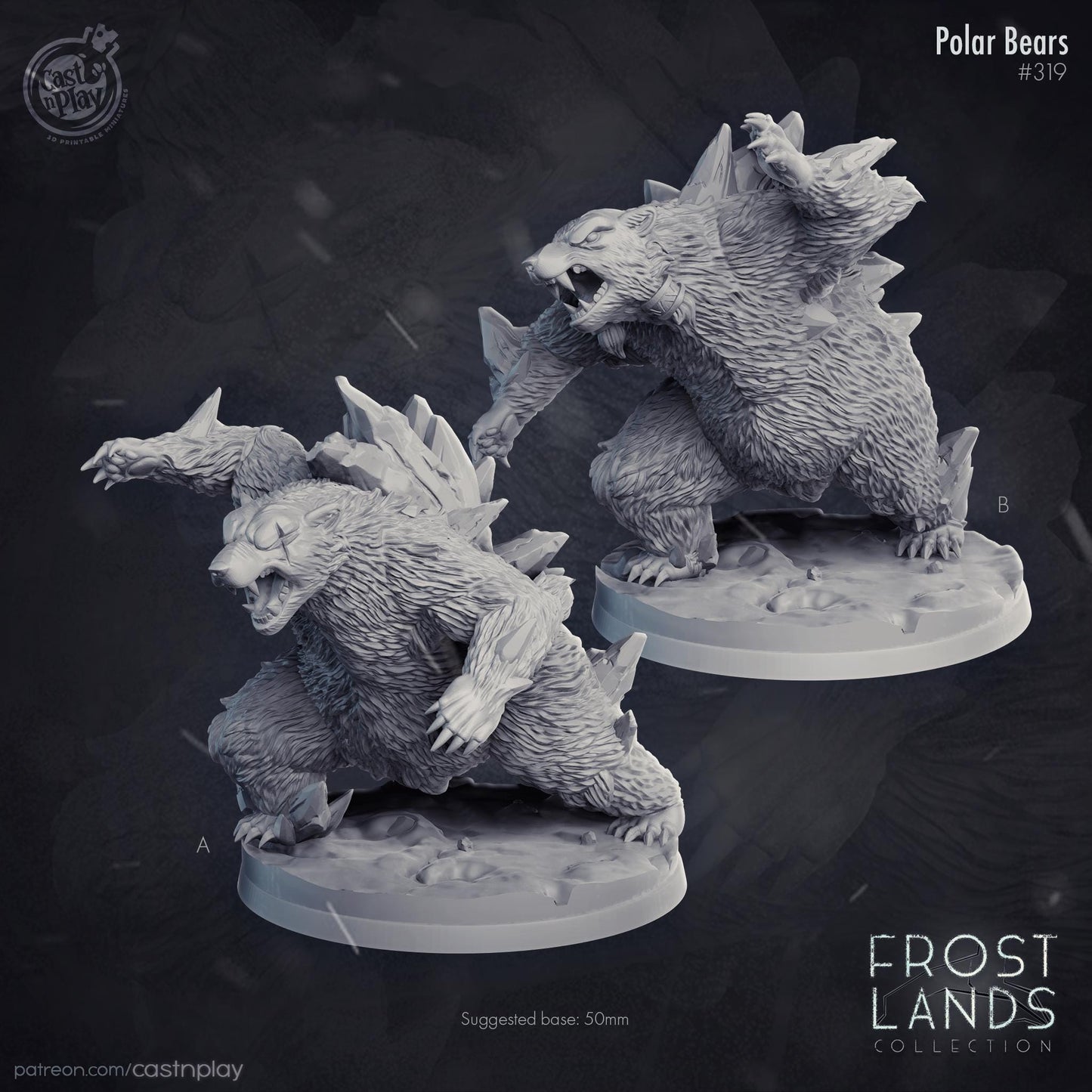 Frost Bear Druid Wild Shape / Companion / Enemy Miniature