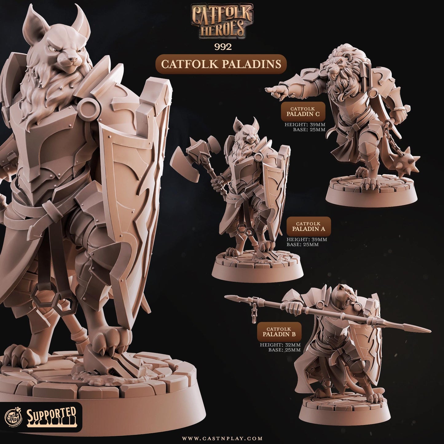 Tabaxi Paladin Miniature