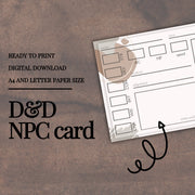 Fillable NPC Cards - digital download preview