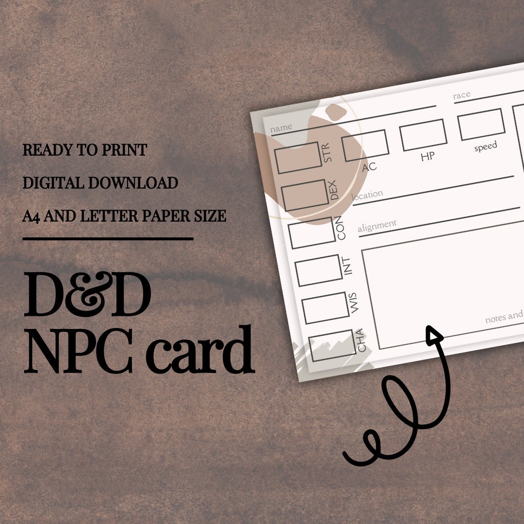 Fillable NPC Cards