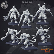 Tabaxi Fighter Miniature - resin tabletop miniature front view