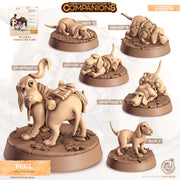Beagle Dog Animal Companion Miniature - resin tabletop miniature front view