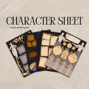 Character Sheet - digital download preview