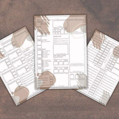 Character Sheet - Alternate view 2