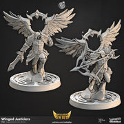Aasimar Ranger & Paladin Miniature - resin tabletop miniature front view